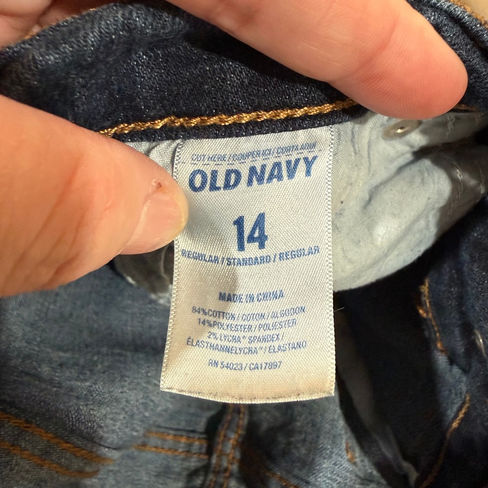 Old Navy The‎ Sweetheart Dark Wash Straight Leg Jeans Womens 14 Regular Stretch - Picture 4 of 5